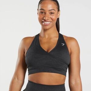 Gymshark Black Patterned Sports Bra